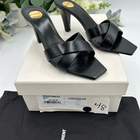 Women's Saint Laurent, Jill 75 leather mules size 36 made in Italy - Picture 1 of 12